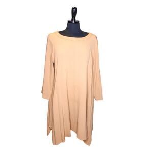 Linea By Louis Dell'Olio Dress Swing A Line Trapeze Tan Brown Size M